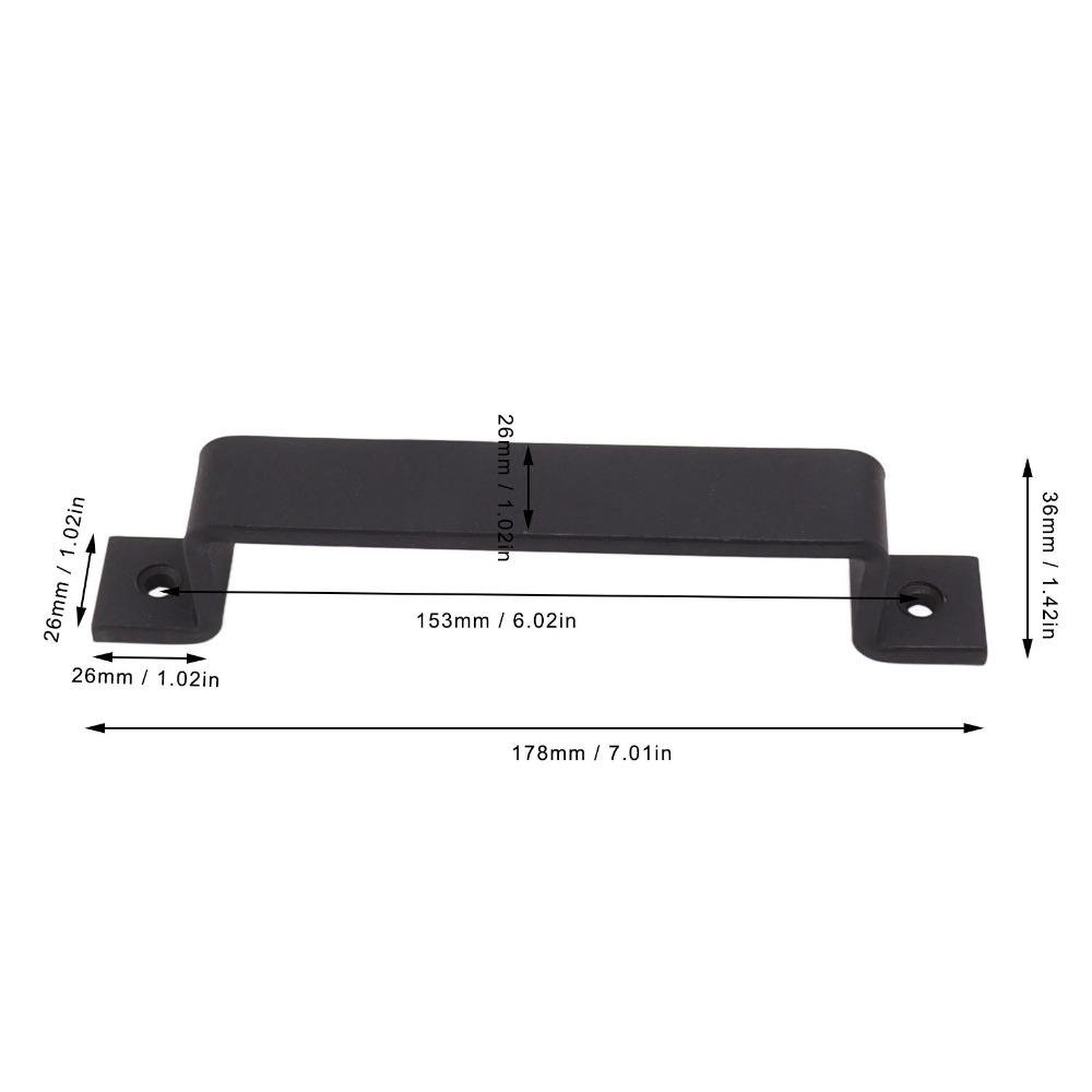 153mm Hole Spacing Sliding Door Pull Black Door Handle Bar Modern Barn Door Pull Handle  Cabinet