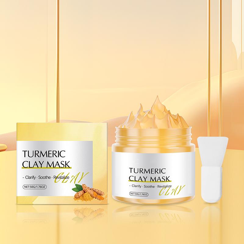 

Куркума Глиняная Маска для Лица - Глубокое Очищение Увлажняющий Уход за Лицом Контроль Жирности Осветление Кожи Натуральная Детокс Маска 1pcs