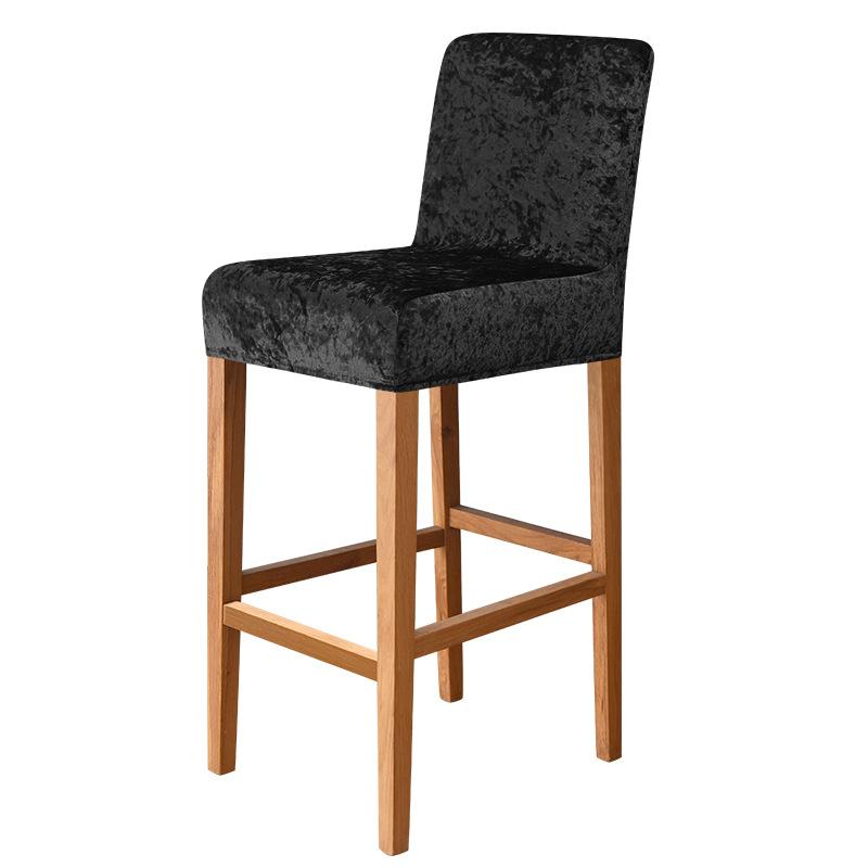 Glänsande tyg Kort rygg Stolsöverdrag Stretchdekor Barpall Stolsöverdrag för Club Dining Room Cafe Hem Liten storlek Sits Slipcover