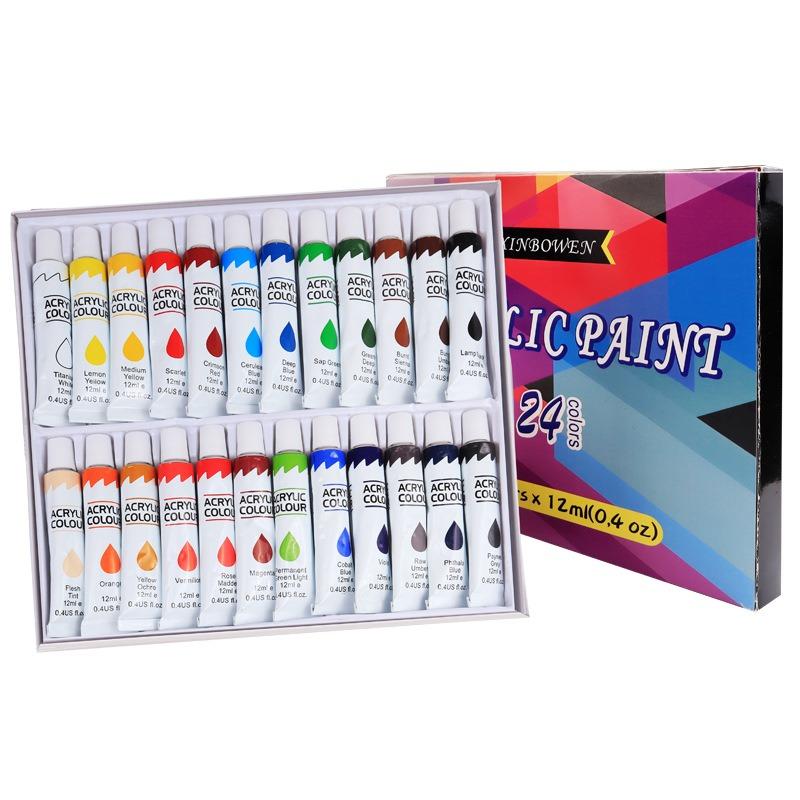 24-color Acrylic Pigment Set 12ml Children's Graffiti Hand-painted Art Student Painted Pigments
