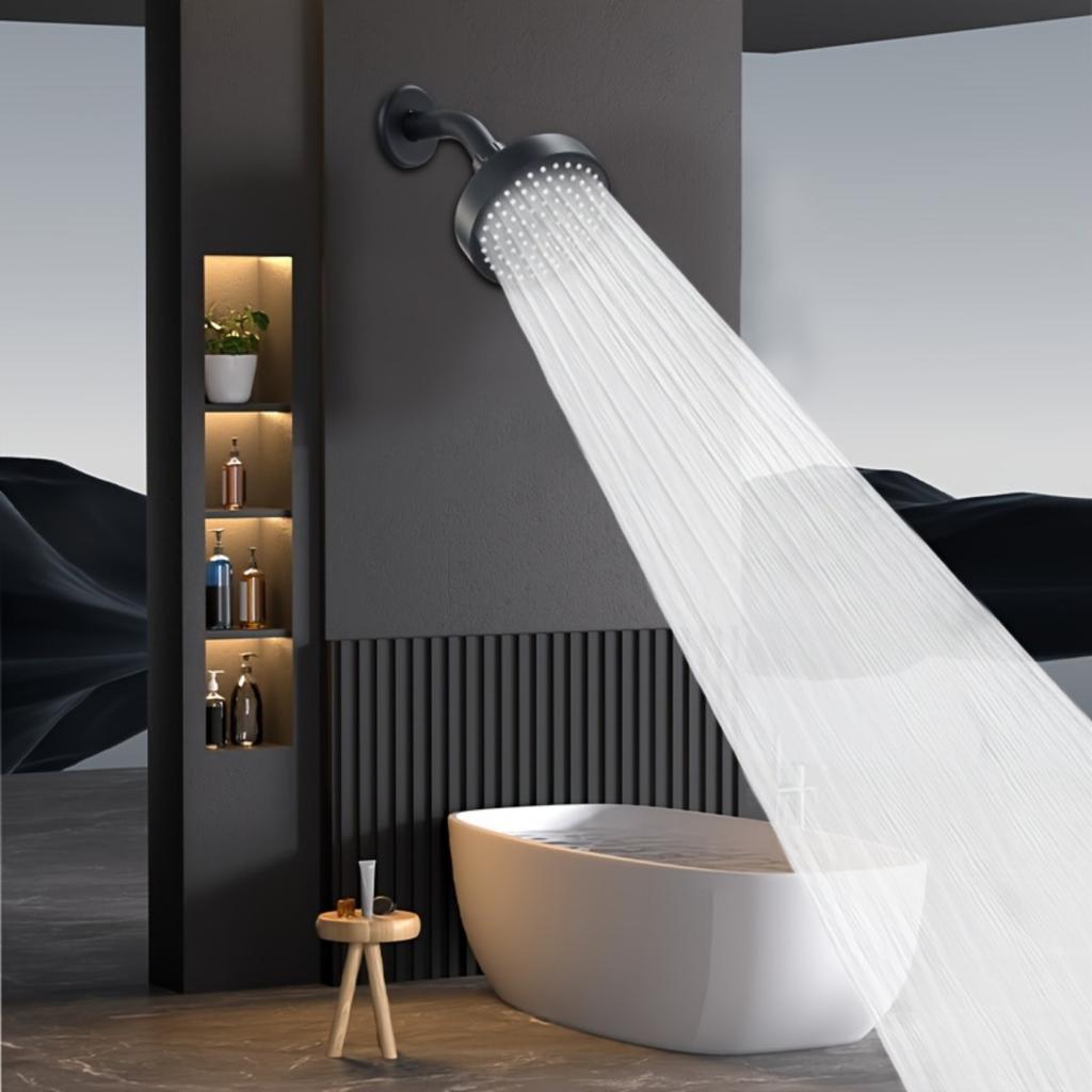 High Pressure Shower Head -Powerful, Luxurious Bathroom Shower Head with Powerful Jet and Small Silicone Nozzle - Wall Mounted