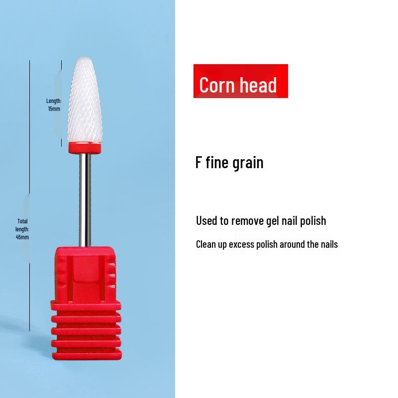 Tungsten Carbide Drill Bit with Ceramic Grinding Head for Cuticle Removal and Russian Manicure Prep