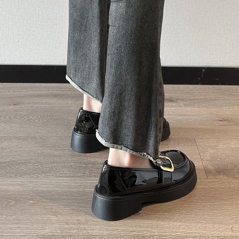 Platform British style loafers women's 2025 spring and autumn new Mary Jane one-pedal small leather shoes jk uniform single shoes