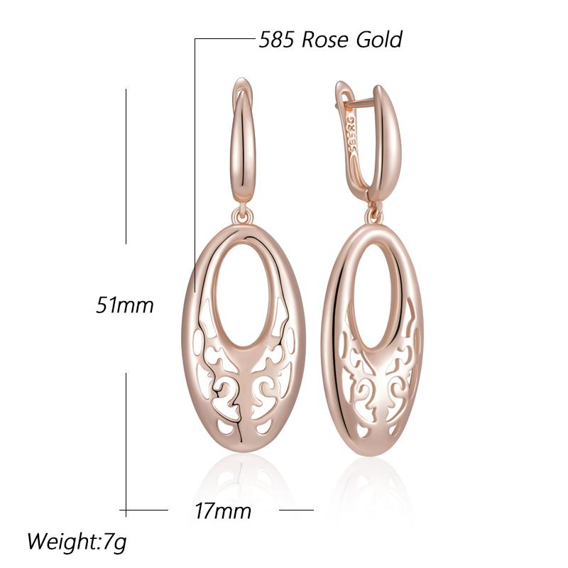Unique Flower Ethnic Bridal Pendant Earrings For Women Fashion Rose Gold High Quality Daily Fine Boho Jewelry