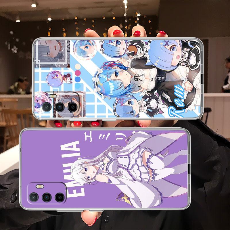 Re Zero Emilia Ram Rem Phone Case for Motorola Moto G10 G20 G30 G31 G32 G34 G35 G41 G42 G50 G51 G52 G55 G60 G60S G62 G71 G72 G75