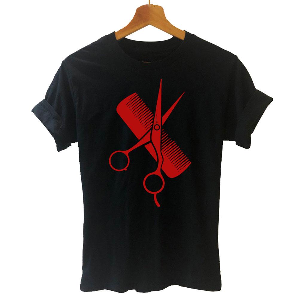 Funny Barber Weapon Scissors T Shirt Hairdresser Barber Hair Stylist Definition Hip Hop Harajuku T-shirt Women Clothing