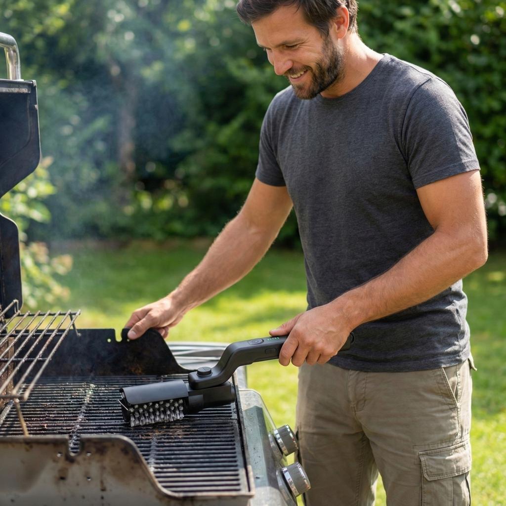 Electric Grill Brush, Cordless Electric BBQ Grill Cleaner With Powerful Motor, Rechargeable Grill Cleaning Brush For - Grease & Grill Grates