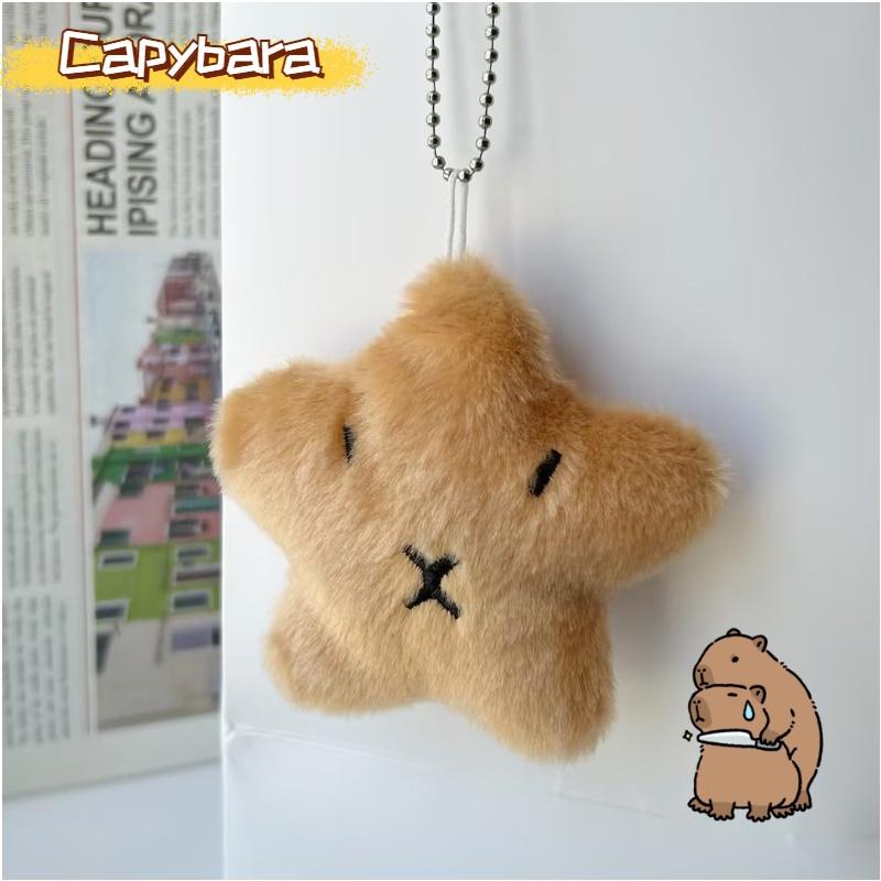 Cute Capybara Plush Keychain Toy Wholesale 10cm Height Short Plush Sound Making