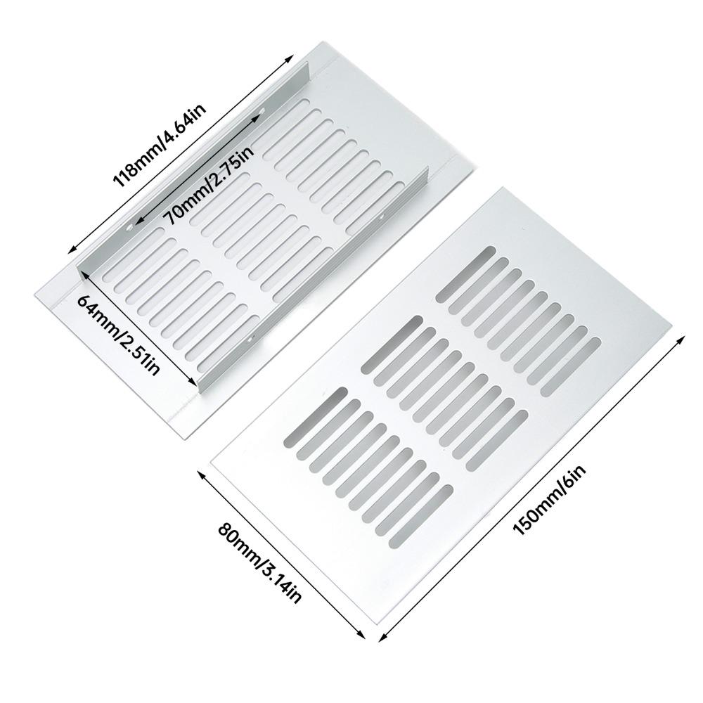 2 Pcs Set Aluminium Alloy Ventilation Grille Multiple Sizes Vent Plate  Closet Ventilation