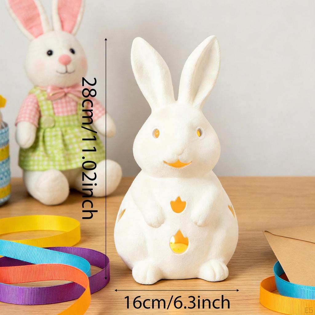 Påskharen Värmeljushållare Staty Figur Skrivbordsdjur Skulptur Votivljusstake för