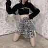 WTEMPO Women's Hoodies Ultra Short Mesh Splice Pullover Sweatshirts Gothic Girl's Long Sleeve Single Piece Cropped Top Streetwear