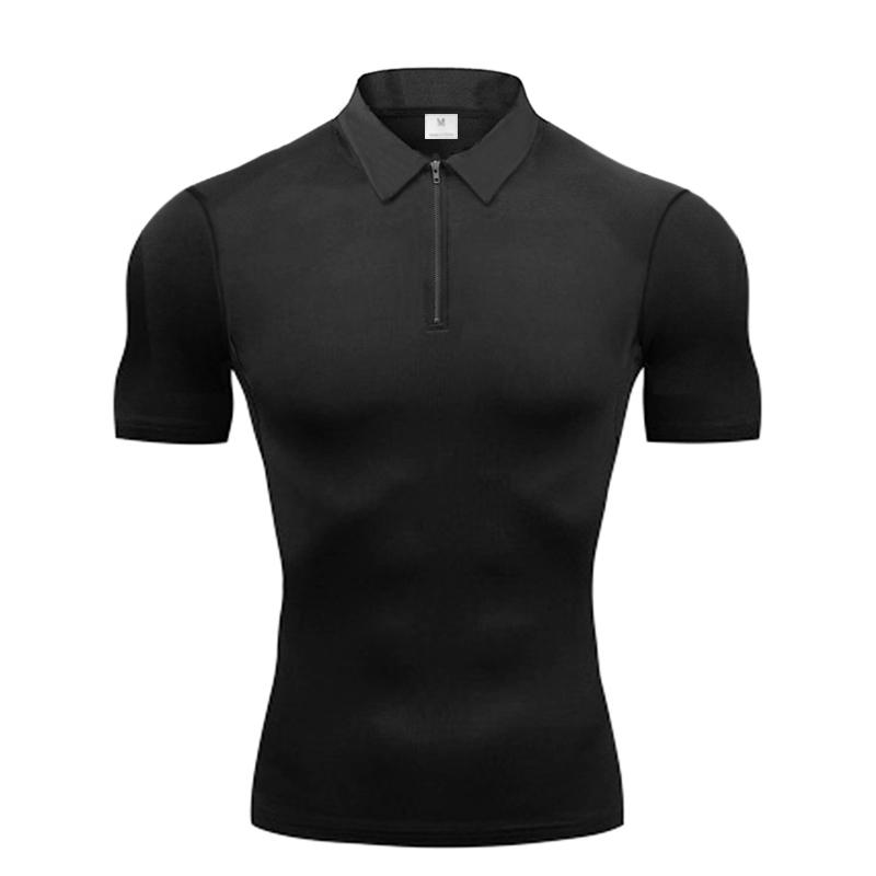 

Мужская компрессионная футболка Muscleguys для бега с коротким рукавом, футболка для тренажерного зала, летняя облегающая фитнес-футболка поло, быстросохнущая, для бодибилдинга, мышечная футболка XXL чёрный