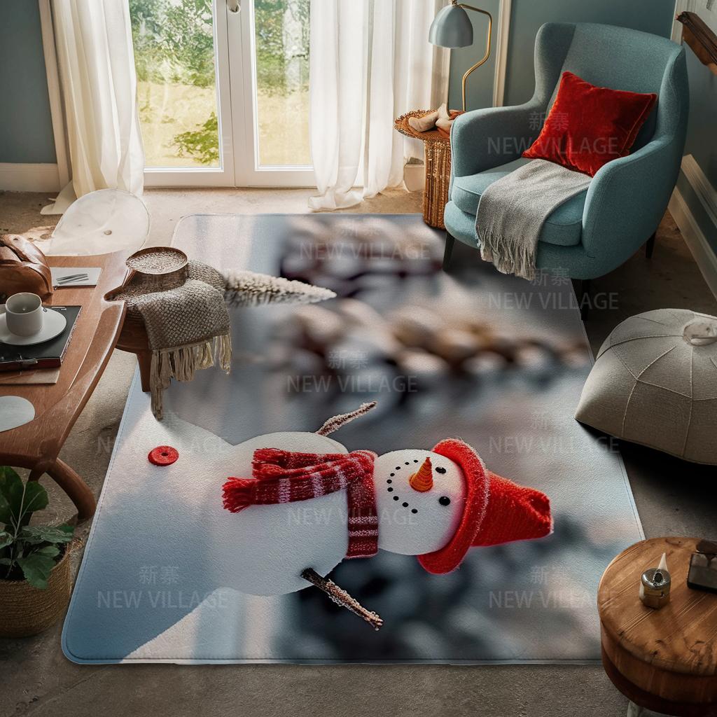 House Entrance Carpet Home Door Mat Living Room Bath Foot Bathroom Non-slip Water Absorption Rugs Bath Merry Christmas Winter