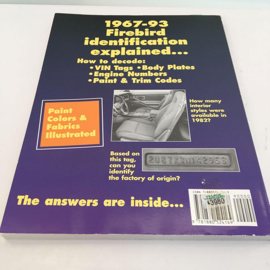 [USED] Firebird Car Catalog Foreign Books