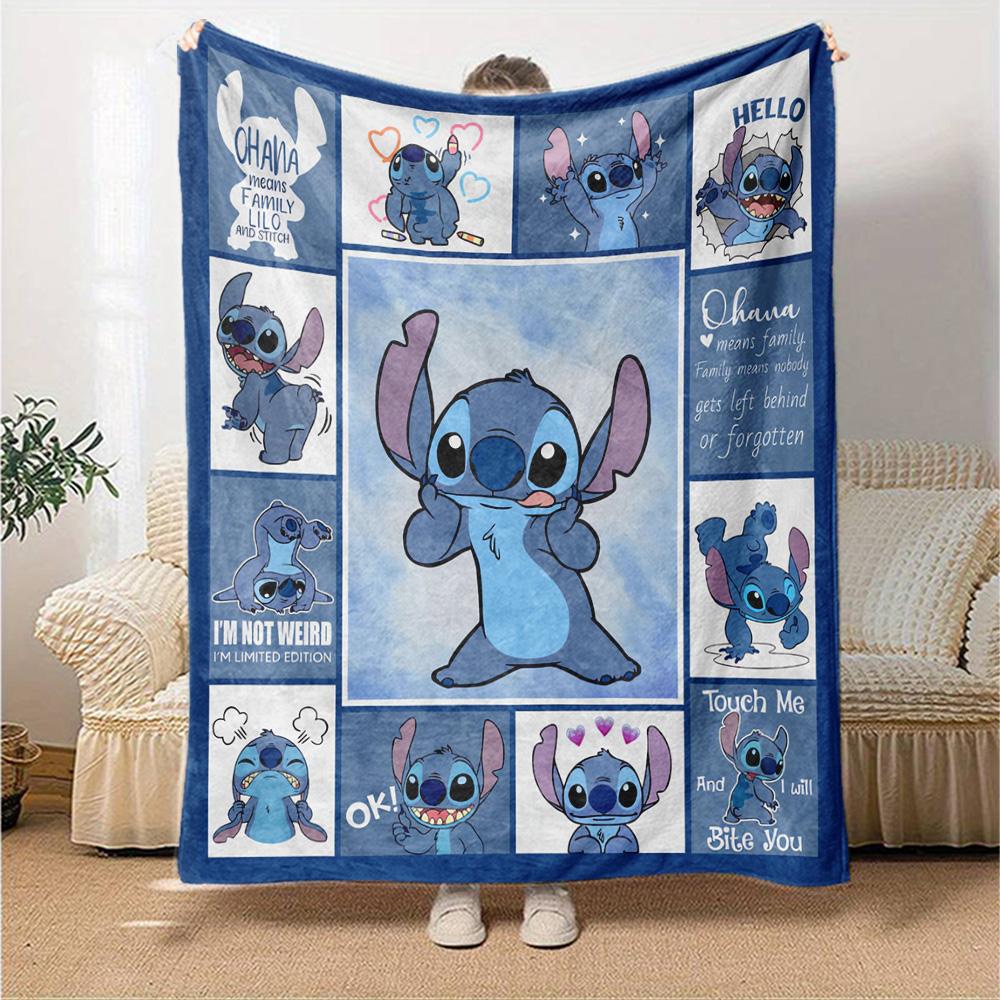 Lilo Stitch Collage Flannel Blanket Super Soft Warm Cozy Blanket For Sofa Bed Office Travel Allseason Home Decor Gift
