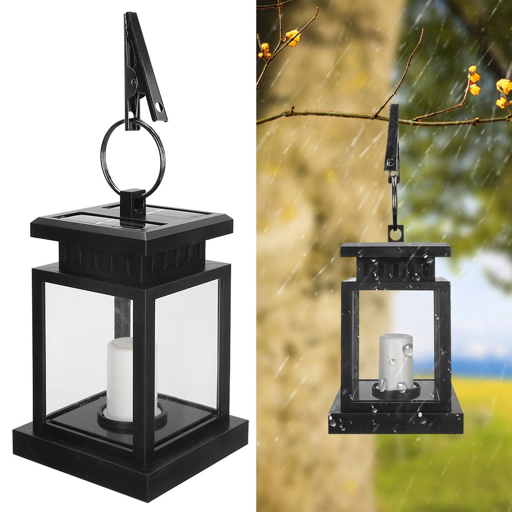 Solar Power Hanging Simulation LED Candle Light for Outdoor Garden Courtyard Decoration