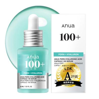 ANUA PDRN Hyaluronsäure-Kapseln 100 Serum 30 ml Schönheitsserum Feuchtigkeitsspendende Hautstruktur Glanz Feuchtigkeit Licht pdrn Hyaluronserum Serum mit hoher Dichte