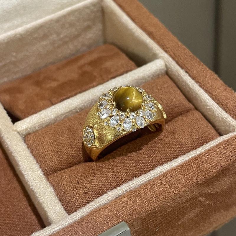 

Винтажное сияющее цветочное ожерелье с бриллиантами и камнем «тигровый глаз», кольца, изысканная подвеска, высококачественные и изысканные ювелирные наборы