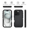 For iPhone 16 Pro Wholesale Phone Cases Detachable PC+TPU Phone Shell with Kickstand