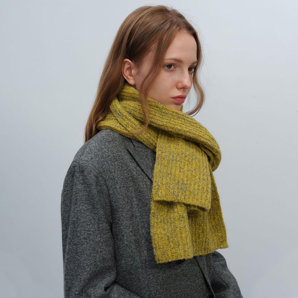 Niche design autumn and winter new unisex multi-color gradual change thickened warm fashion knitted wool scarf