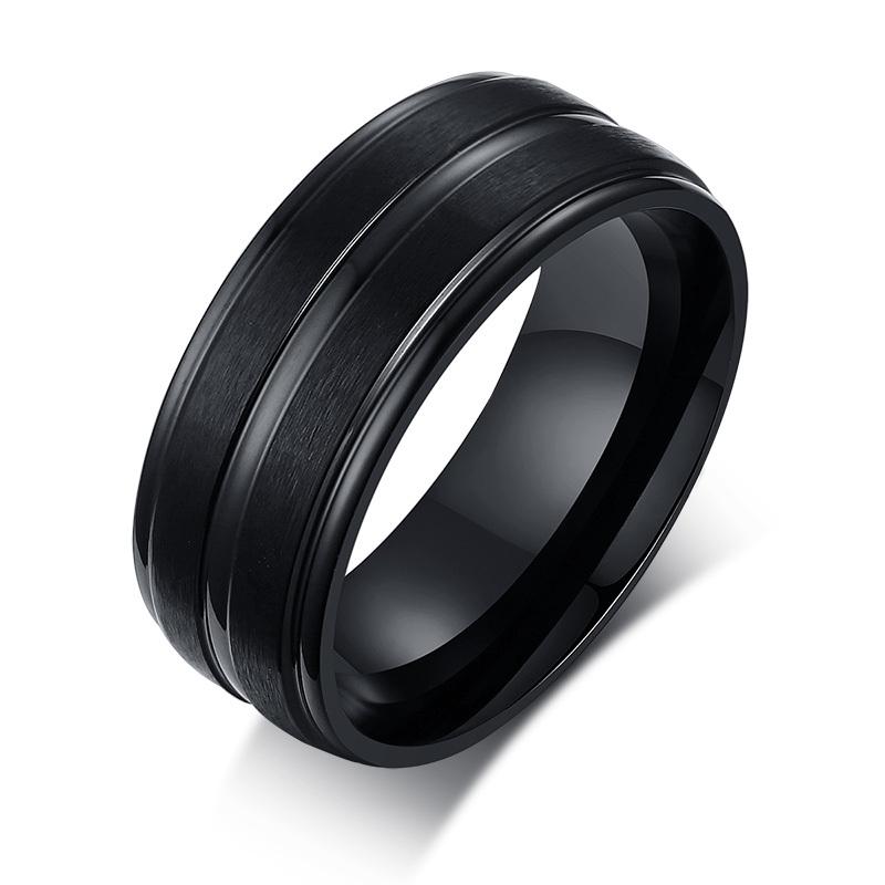 

Vnox Black Stainless Steel Basic Ring for Men With Rainbow Line Classic Male Wedding Band Multi Color Jewelry Fraternal Rings 12