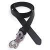 Shinning PU Belt with Rhinestone Buckle Woman Girl Decorative Belt for Skirt