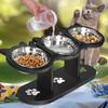 Elevated Cat Food Bowls with Non-Slip Base - Raised Feeder for Neater Eating, Reduce Neck Strain