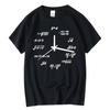 Herr T-shirt 100% Bomull Casual Rolig Matematik Klocktryck Sommar Lös O-hals T-shirt för Män Kortärmad T-shirt Herrtoppar