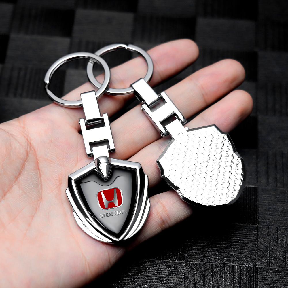 3D Metal Leather Car Emblem Key Chain Keyring Pendants Accessories For Honda Civic 10th 11th Gen Hrv Jazz City Fit 7 Crv Odyssey IP8