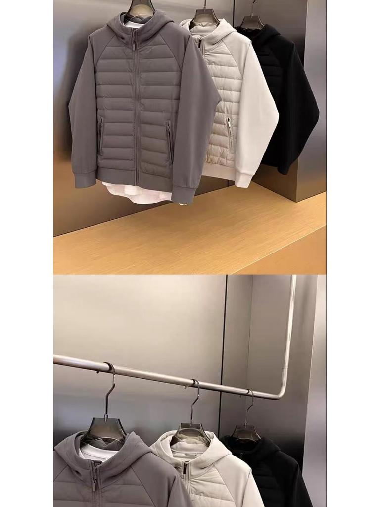Men's 2025 Autumn/Winter Patchwork Hooded Warm Jacket - Casual and Versatile Outdoor Cardigan