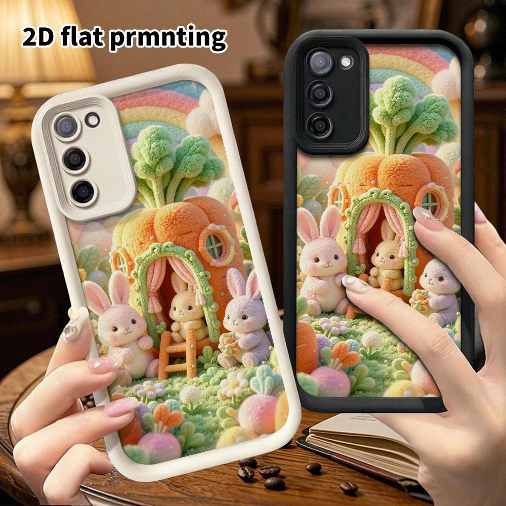 Phone case: 2D flat, suitable for Samsung Galaxy A34 A35 M05 M06 S20 S22 S21 FE Plus 5G protective case, carrot house, perfect Christmas and Halloween