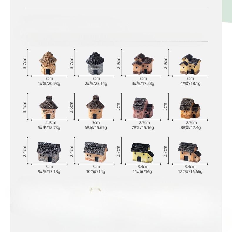 

5 шт. Полимерные миниатюры домов Сделай сам Полимерное украшение Украшение для сказочного сада Моховой террариум Микроландшафт 2.7-3.6cm разноцветный