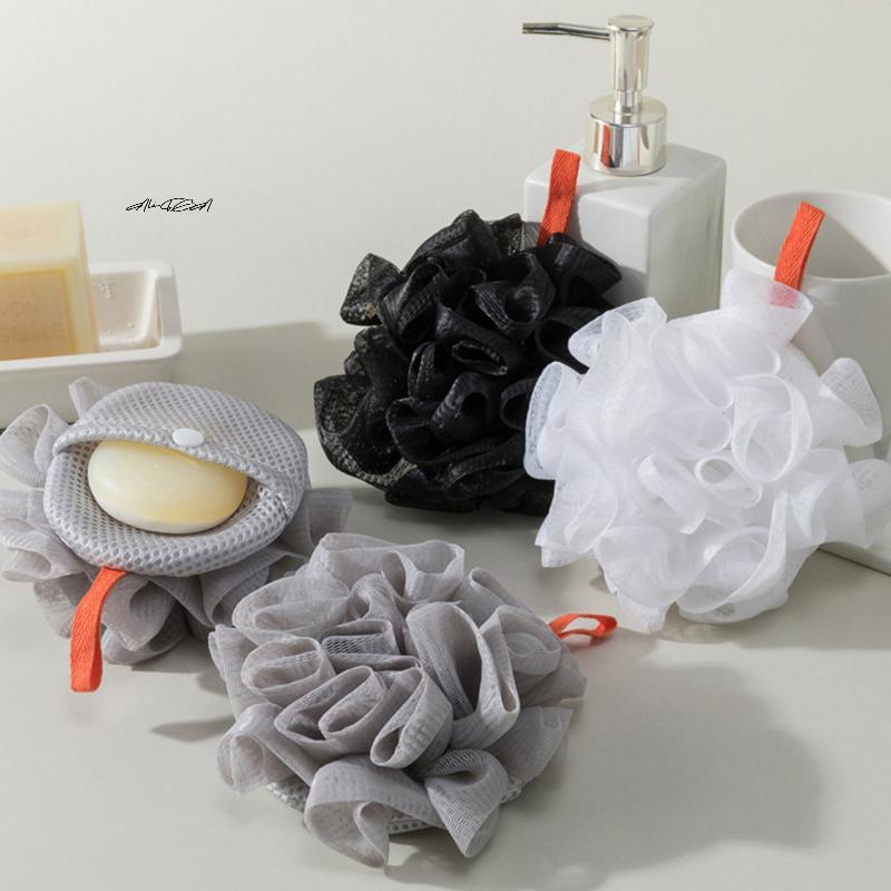 Soft Loofah Sponge Bath Ball 2-in-1 Soap Dispenser & Body Scrub Exfoliating Shower Ball for Men And Women