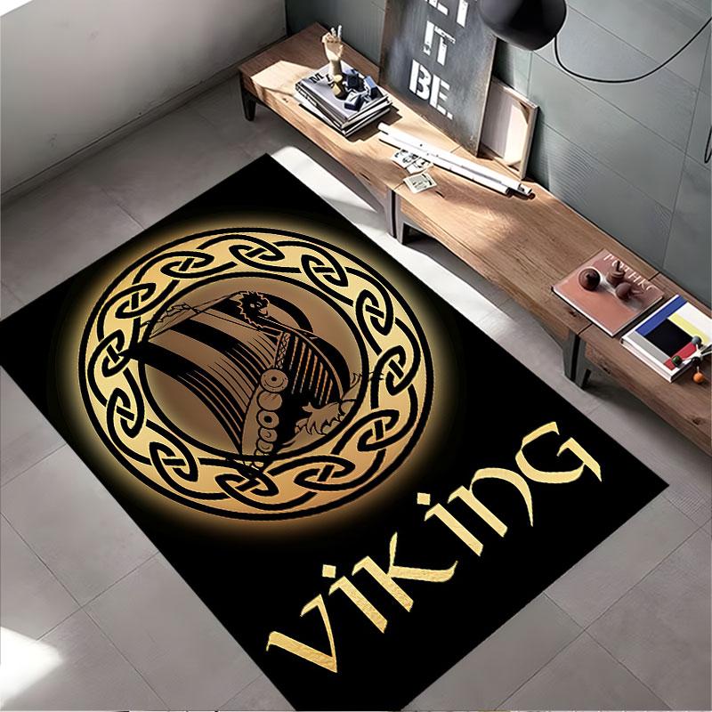 Viking Ship Nordic Design Carpet Suitable As a Non-slip Mat for the Living Room or Bedroom Sofa