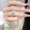 Silver Star Necklace for Women - Shiny Zircon Star Pendant Chain