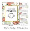 Inkdotpot White Drop Your Panties Bachelorette Party Panty Game Floral Bridal Shower Game 1 SignA    30 Size
