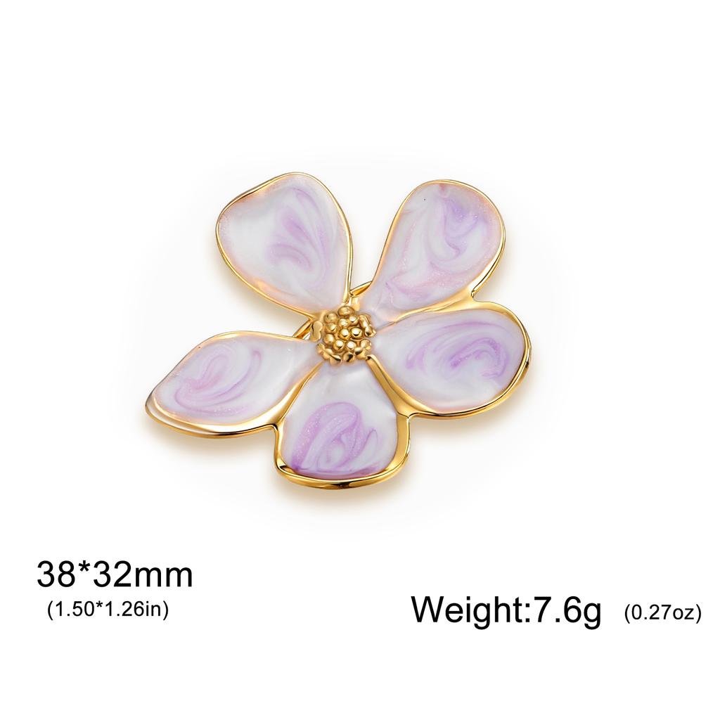 Adjustable Enamel Flower Ring's for Women Girls Stainless Steel Open Rings Waterproof Jewelry Party Valentine's Day Gifts