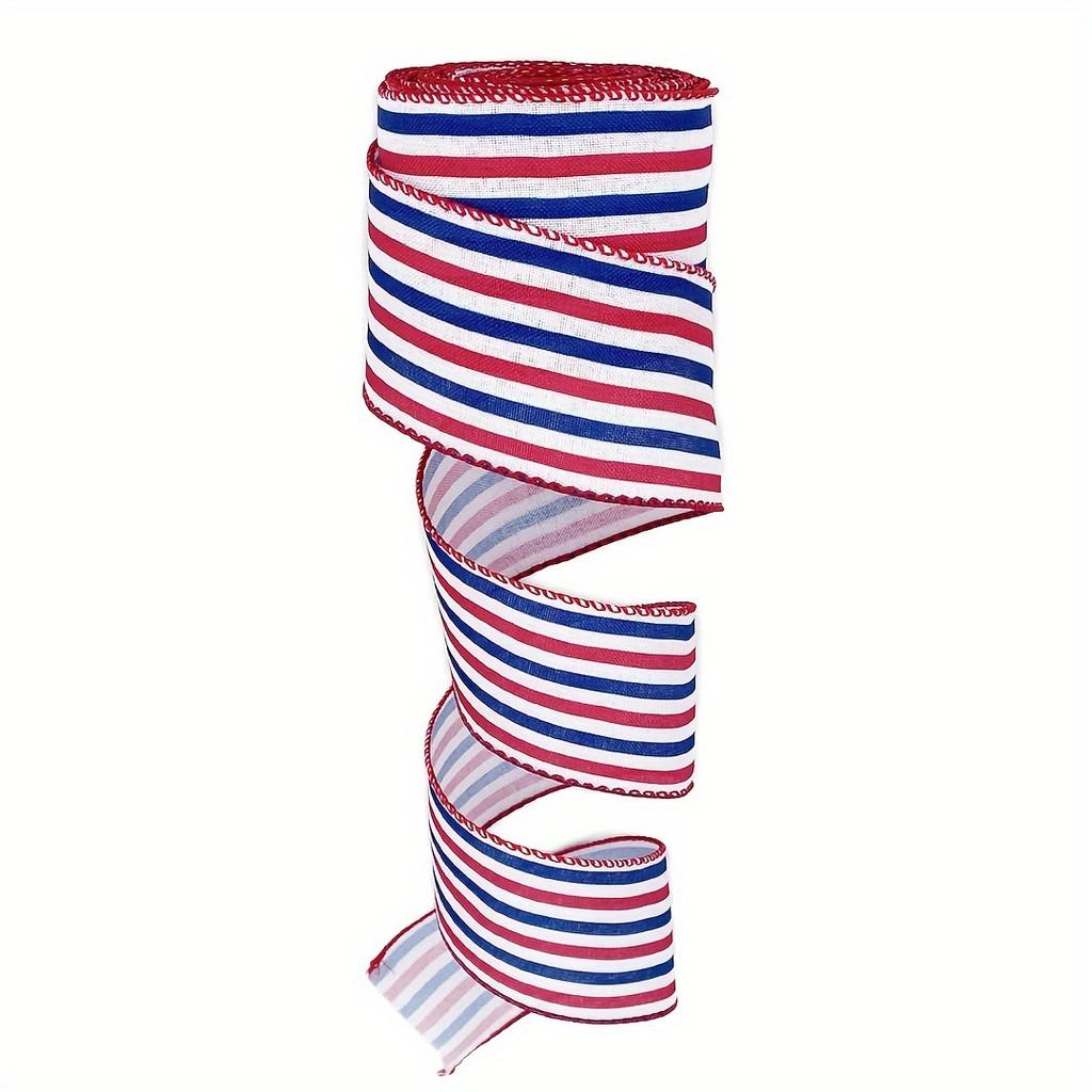5 Yard Premium Independence Day Ribbon With Striking American Flag Stripes For Creative Party Setup Gifts And