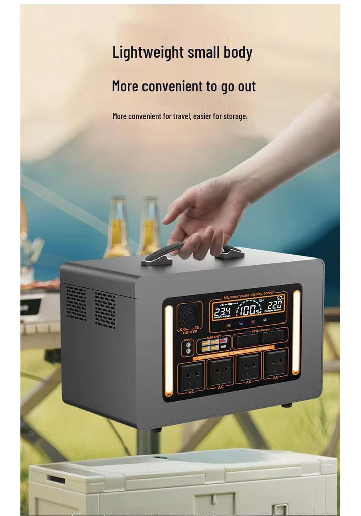 220V Portable Outdoor Power Supply: Large-Capacity Emergency Backup for Camping, Live Streaming, and Self-Driving Tours.