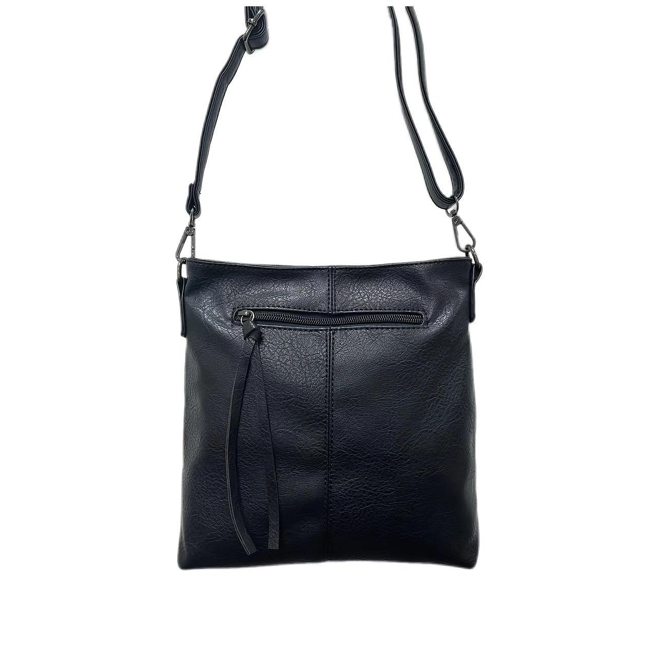 

Women/Man Fashionable Retro Crossbody Bag PU Leather Shoulder Bag Casual Large Capacity Multi-functional Tote Bag Single Shoulder Crossbody Bag чорний