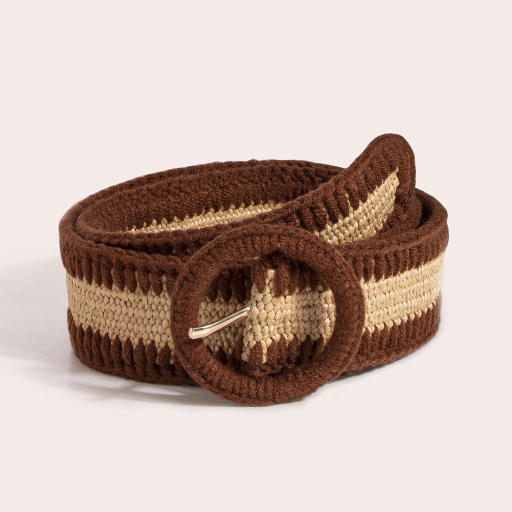 

Ethnic Style Wide Woven Belt With Floral Pattern For Boho Chic Womens Clothing