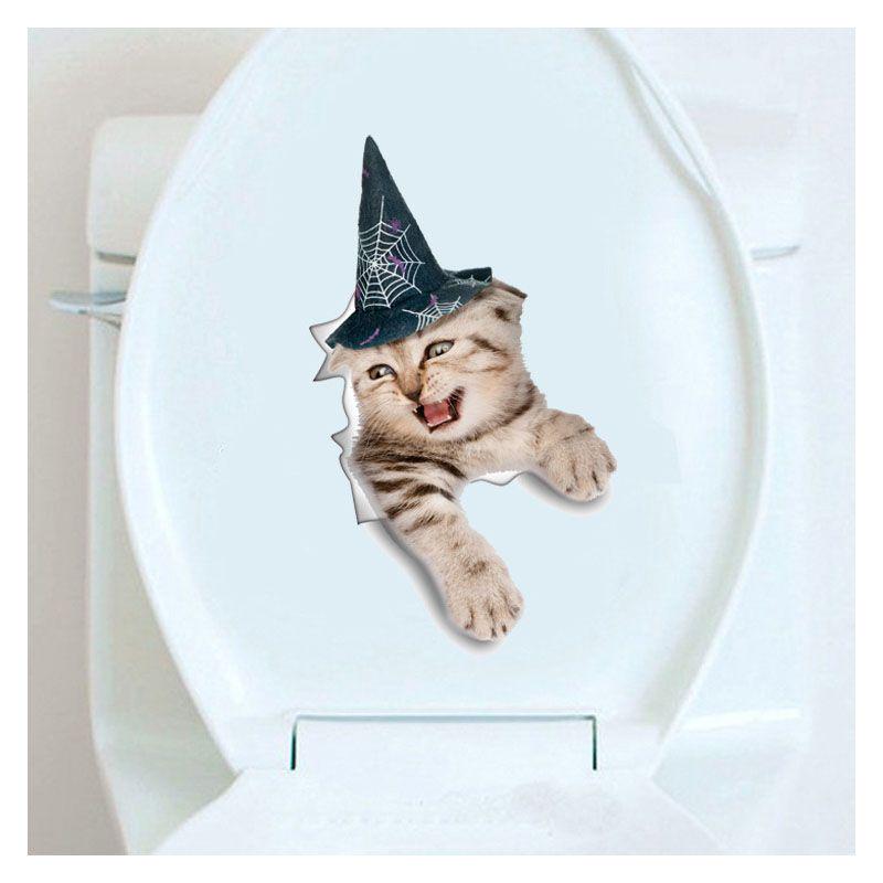 Kitten Puppy Pumpkin Halloween Sticker For Festive Home Decoration**