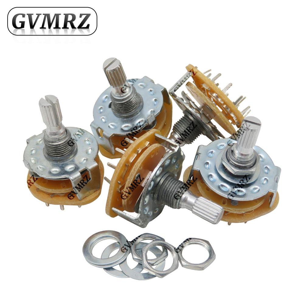 RS25 Rotary Band Switch 1P11T 2P4T 2P5T 2P6T 3P3T 3P4T 4P3T with Mounting Screw & Washer