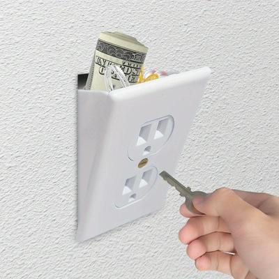 Creative Hidden Wall Socket Storage Box Sight Secret Hide Pills Jewellery Security Container Stash For Coin Cash And Small Items