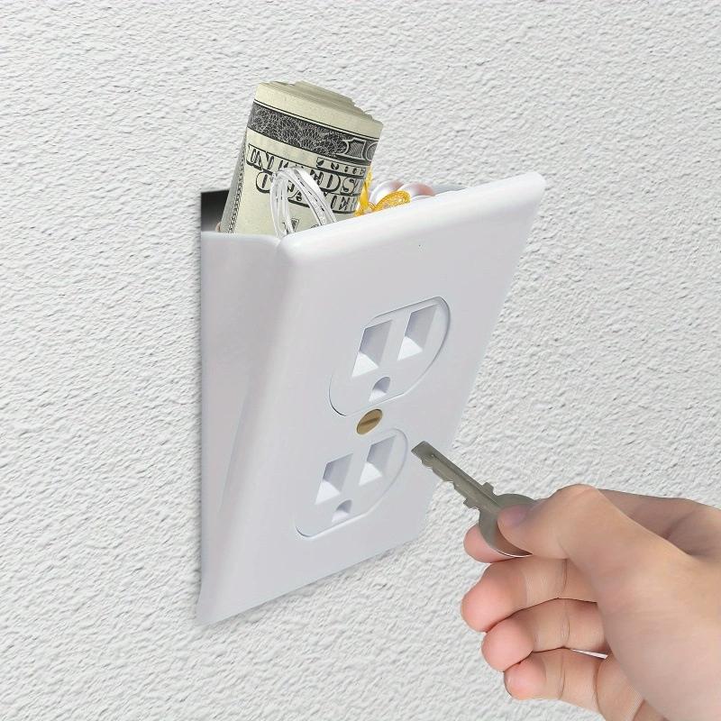 Creative Hidden Wall Socket Storage Box Sight Secret Hide Pills Jewellery Security Container Stash For Coin Cash And Small Items