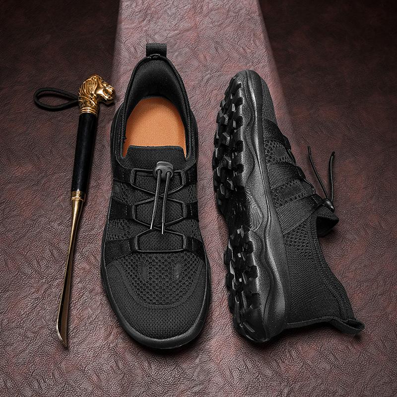 Autumn Hollow Breathable Mesh Mens Casual Shoes Lightweight Morning Running Rebound Sports Shoes Soft Versatile Walking Shoes
