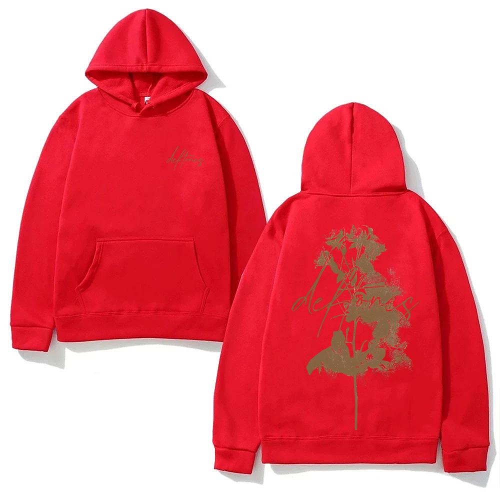 2026NEW Deftones Same As Official Roses Long Sleeve High Quality Fleece Sweatshirt Gothic Clothes couple matching swimwear graphic hoodies XS красный 1780₽