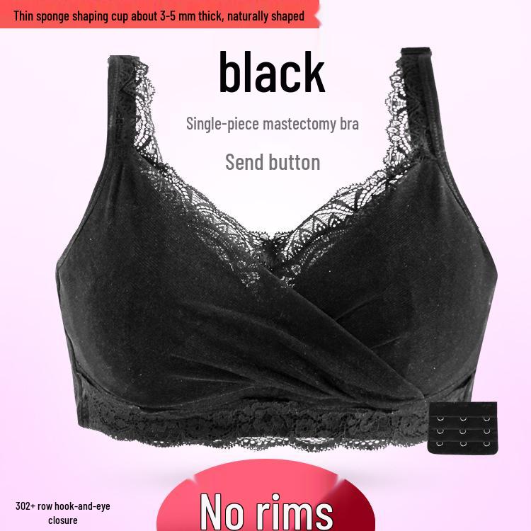 Post-Mastectomy Silicone Prosthetic Lace Bra - Plus Size, Breathable, Shaping, Bandeau