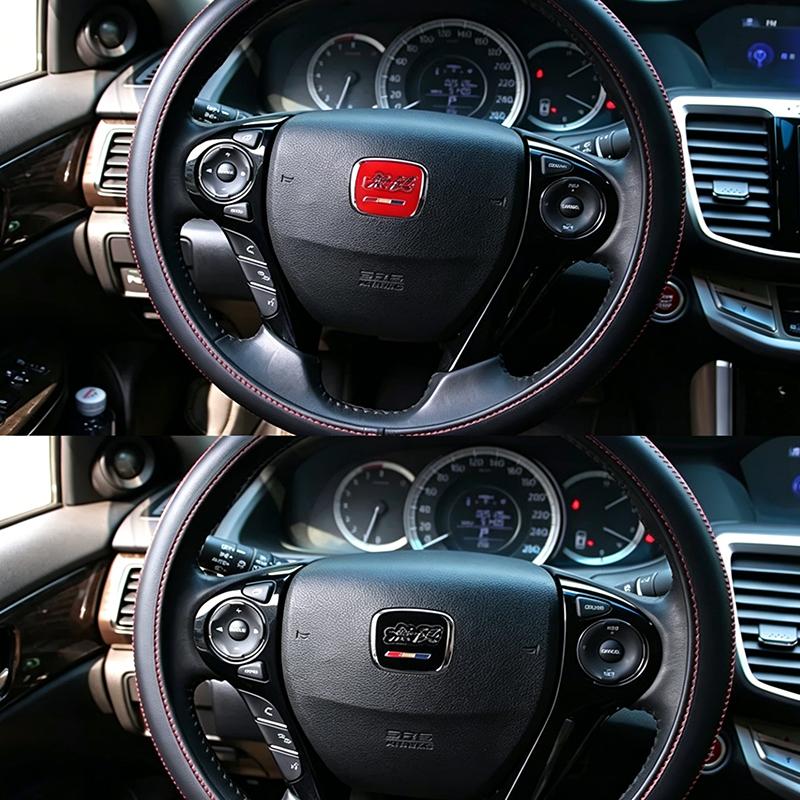 Honda Car Steering Wheel Logo Emblem H Badge Sticker for Honda Civic Accord CR-V Fit HRV Odyssey Vezel Auto Interior Accessories ZU5