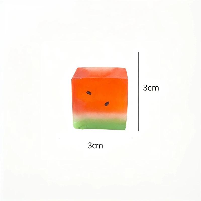 1Pcs Cute Watermelon Ice Cube Fidget Adult Decompression Toy Anti-Stress Slow Rising Fruit Soft Stress Relief Squeeze Toys